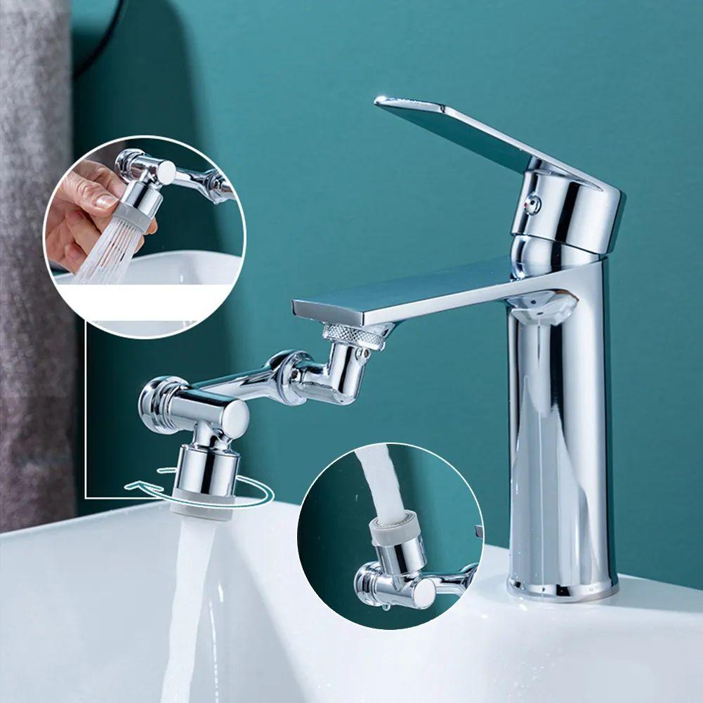 1080° Rotatable Faucet Aerator – Water Saving Splash Filter, Extendable Kitchen & Bathroom Washbasin Tap Nozzle Bubbler
