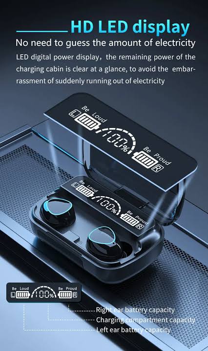 M10 TWS Wireless Headphones – Bluetooth 5.1 Touch Control Earbuds, 9D HiFi Sound Quality, Waterproof Wireless Headset