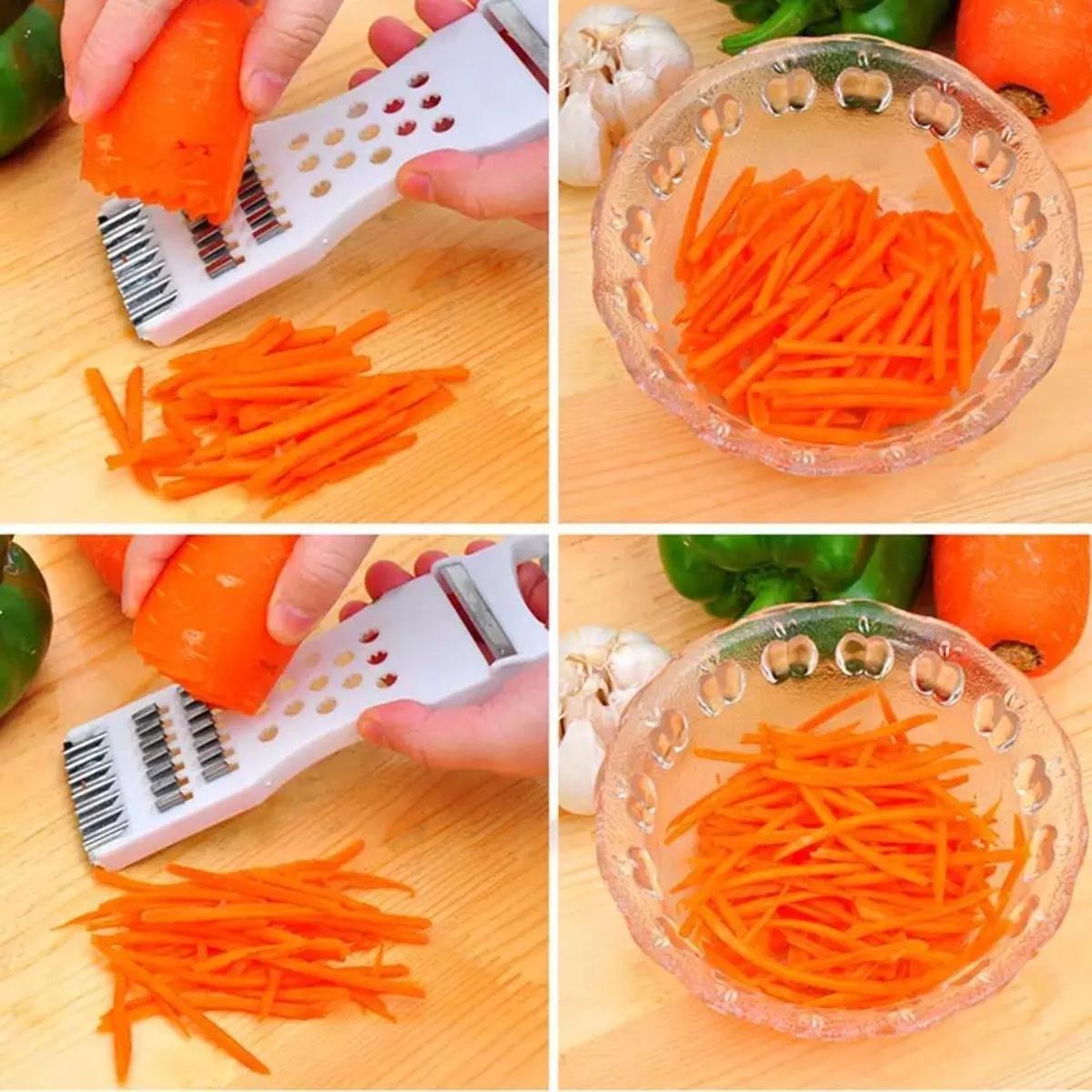 5-in-1 Vegetable Peeler & Julienne Slicer – Grater, Metal Scraper & Multi Kitchen Cutter