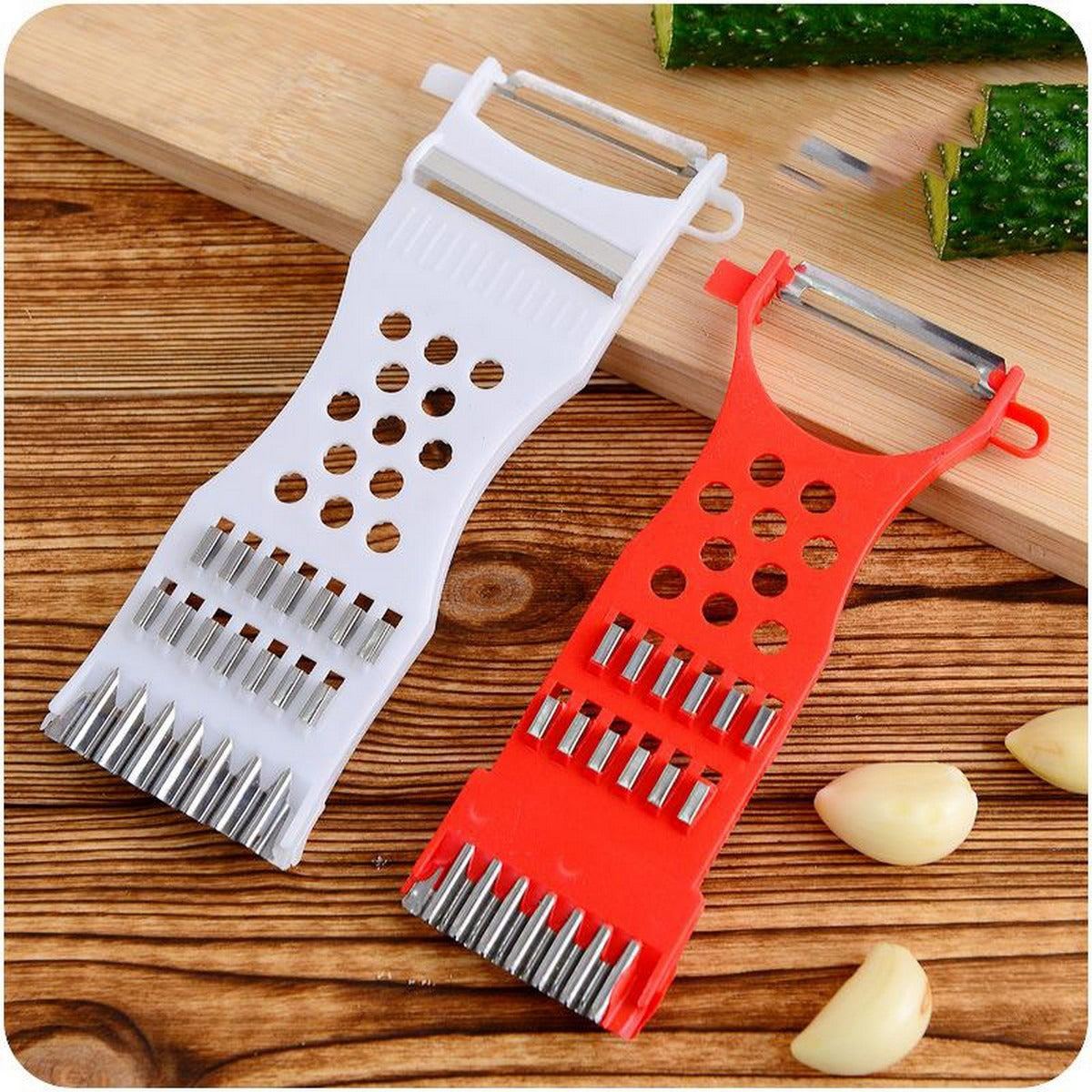5-in-1 Vegetable Peeler & Julienne Slicer – Grater, Metal Scraper & Multi Kitchen Cutter