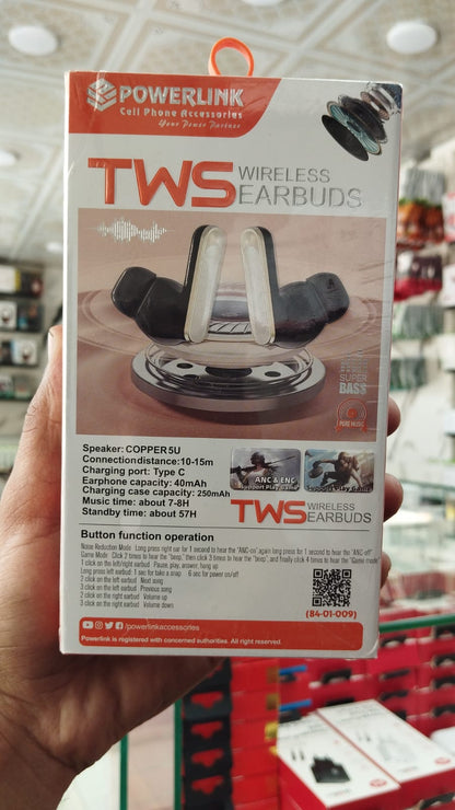 Powerlink Sonic TWS Wireless Earbuds – Real ANC + ENC Noise Cancellation | Gaming Mode