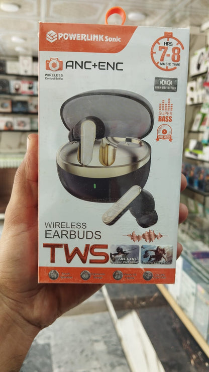 Powerlink Sonic TWS Wireless Earbuds – Real ANC + ENC Noise Cancellation | Gaming Mode