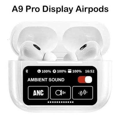 A9 Pro 2 LCD Touchscreen Wireless Earbuds – Bluetooth 5.3, ANC Noise Cancellation & 360° HiFi Sound