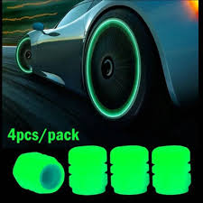 Premium Glow Radium Tire Valve Caps – Universal Dust-Proof Air Valve Covers (4PCS)--for bikes and cars