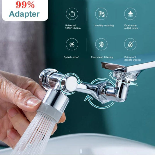 1080° Rotatable Faucet Aerator – Water Saving Splash Filter, Extendable Kitchen & Bathroom Washbasin Tap Nozzle Bubbler