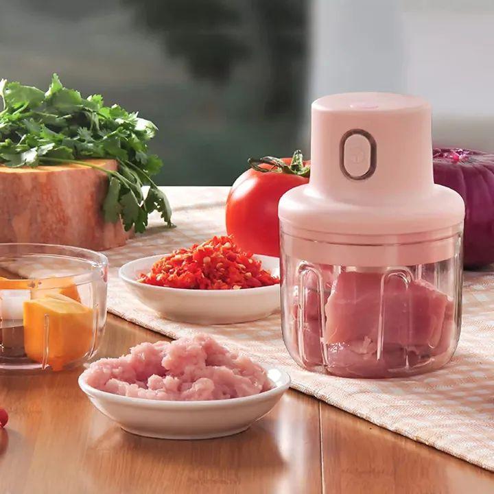 Portable Electric USB Rechargeable Food Chopper – Cordless Fruit, Vegetable, Onion & Garlic Cutter, Mixer, Blender, Mincer & Grinder & meat grinder